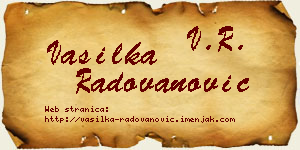 Vasilka Radovanović vizit kartica